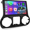 [2+64GB] Car Radio for Jeep Wrangler 2011 2012 2013 2014 with Carplay&Android Auto, Volxcereo 10 inches Android Touch Screen Jeep Wrangler Stereo, 1080P/EQ Audio/Bluetooth/FM RDS/SWC