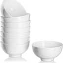 DOWAN 10 OZ Small Dessert Bowls - 4.5" Ceramic Cereal Bowls Set of 8 - Porcelain Off-White Bowl for Side Dishes, Rice, Ice Cream, Oatmeal, Fruit, Soup - Dishwasher & Microwave Safe