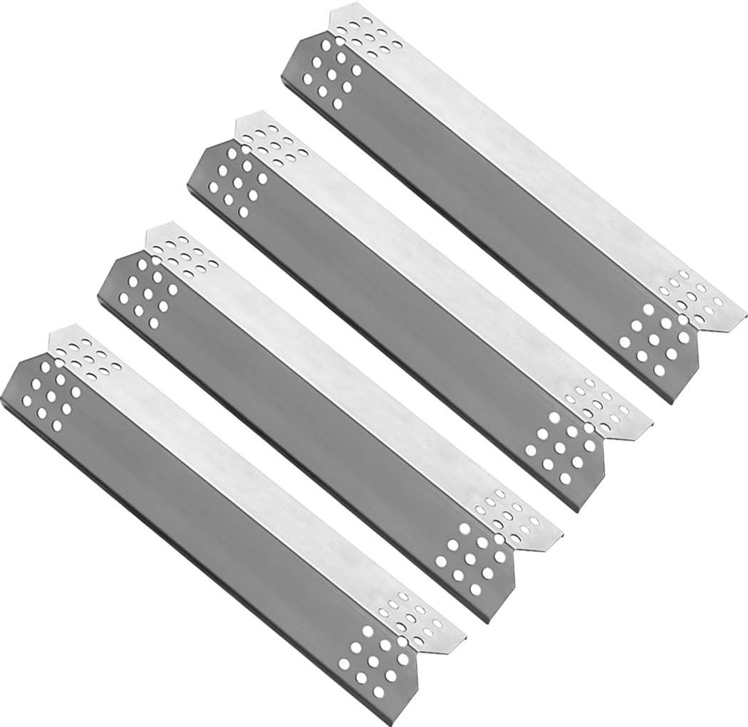 YIHAM Replacement Parts for Grill Master 720-0697 Nexgrill 720-0830H 720-0783E 720-0737 BBQ Heat Shield Plate Tent Burner Cover Flame Tamer 14 9/16 inch x 3 3/8 inch, Stainless Steel, Set of 4, KS708