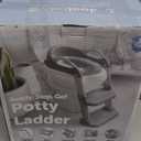 Jool Baby Potty Training Seat with 2 Step Ladder for Toddlers - Splash Guard, Adjustable Height (Gray)