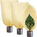 3 Pack Winter Plant Covers Freeze Protection, Thicker Frost Cloths Tree Covers with Zipper & Adjustable Drawstring, Antifreeze Protective Cover for Garden Shrub Plants, 47.2 x 70.8
