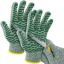 HandLove Cut Resistant Gloves, 100% Food Contact Safe, CE Level 5 Premium Protective Cutting Gloves (Small, Green)