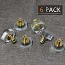 Uenhoy 6 Pack Glass Crystal Cabinet Knobs Round Drawer Knob Pulls Gold Crystal Knobs for Cabinets and Drawers - 1-1/4 Inch