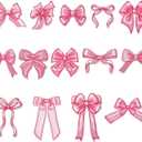 2 x JarThenaAMCS 14 Pcs Pink Bow Iron-On Sew-On Patches Heat Transfer Iron Patches Embroidered Cloth Patch for Valentine's Day DIY Crafts Clothing Fabric Decor