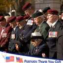 Qilery 250 Pcs Veterans Day Style American Flag Lapel Pins Ballpoint Pen Independence Day Flag Keychains Thank You Card Organza Gift Bag for Home School Office 4th of July Party Supplies