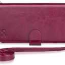 OCASE for iPhone 16 Pro Wallet Case, PU Leather Crossbody Phone Case with Removable Shoulder Strap, Kickstand, RFID Blocking Card Slots, Flip Folio Phone Cover 6.3 Inch 2024, Burgundy