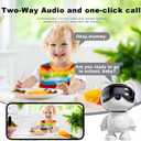 Cute Bear 2K Wireless-Smart Robot Home Security Camera - Nanny & Pet Motion Monitor, Baby Cry Detection Alarm, Privacy Mode, 5G Dual-Band, PanTilt, Full HD Night Vision, 24/7 Recording, 2-Way Audio