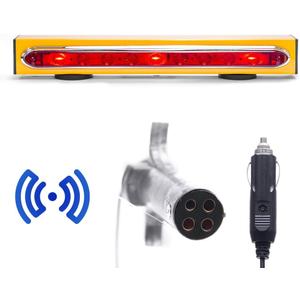 Master Tailgaters 19" Wireless Trailer Tow Light Bar | Ultra Bright LED | Multi Functional Signal Lights | Sturdy Magnetic Mount | 48 Feet Range | 4 Pin Round Hitch Transmitter