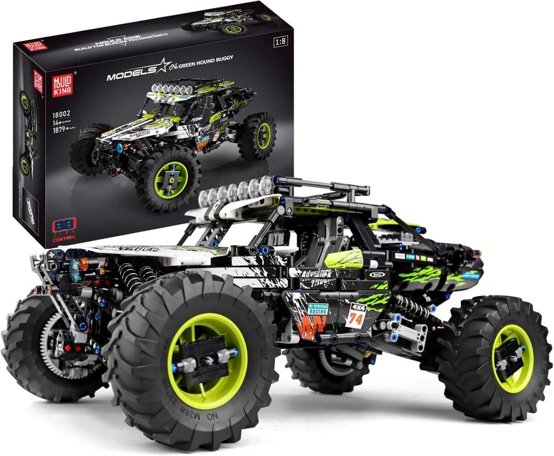 Mould King 18002 RC Climbing Car Building Kits, 1879 Pieces MOC Building Blocks 4X4 Off-Road Truck Model Sets, Stem Remote Control Car Bricks Toys