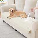 100% Waterproof Couch Covers for Dogs, 35"59" Washable Couch Cover, Non Slip Sectional Couch Covers for 3 Cushion Sofa Cover Pet Friendly, Cat and Dog Couch Bed Cover- Off-White