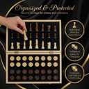 Wooden Magnetic Chess Set & Checkers Board Game, 15 Foldable Chess Board | Solid Wood 2-in-1 Board Game for Adults with Storage Box, 2 Extra Queens, Portable Travel Chess Set for Kids & Beginners