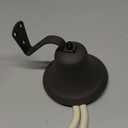 Black Hanging Dinner Bell with Outdoor Mount, Indoor Use, Nautical/Door/Church Design, Rope Included