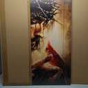EAGLOG Jesus Christ with Red Cardinal Canvas Wall Art, Crown of Thorns Christian Religious Decor, Bird on Hand Spiritual Artwork for Living Room Bedroom Church Prayer Room Home Decorate