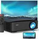 NexiGo PJ20 Outdoor Projector, Movie Projector with WiFi and Bluetooth, Native 1080P, Dolby_Audio Sound Support, Compatible w/TV Stick,iOS,Android,Laptop,Console (Black)