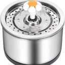 Ofat Home Cat Drinking Fountain, Pet Water Fountain Stainless Steel, 84oz/2.5L Cat Fountain with 1 Replacement Filters for Cats,Dogs,Other Pets