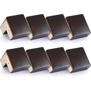 Geelin 8 Pack Solid Wood Legs for Furniture 4 Inch Height L Shaped Bed Risers Heavy Duty Sofa Feet Table Legs Furniture Bed Lifters for Dresser Cabinet Chair Couch Cupboard, Easy Adjustment