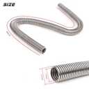 iRKY 48" Flexible Radiator Hose Stainless Steel Universal Water Hoses Adapter Coolant Radiator Hose Kit With 4Pcs Chrome Caps (8 Clamps, Black)