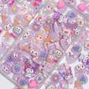 Decoden Charms 100PCS Mixed Kawaii Decoden Charms, Flatback Resin Charms for Crafts, Cabochon for DIY Projects, Slime Charms, Resin Art, Scrapbooking, Phone Case & Accessories, No Holes (Purple)