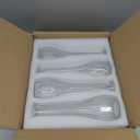 VIVIRENOIR Glass Tall Bud Vases for Centerpieces, Ribbed Flower Vase in Bulk Set of 4, Modern 8" Slim Floral VaseS for Wedding Party Dining Table Decor