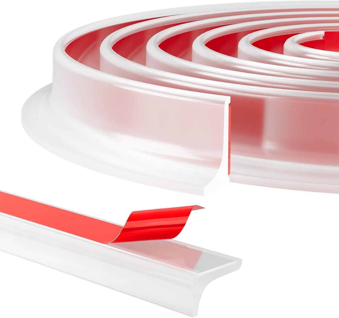 Duzzy 67 Inch Shower Threshold Water Dam Guard, Silicone Rubber Shower Door Bootom Seal Strip for Walk in Shower