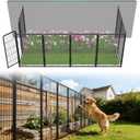 FXW Garden Fence Outdoor for the Yard – 40in(H) x 18.2ft(L) Heavy Duty Metal Animal Barrier for Dog, No Dig Decorative Dog Fence, 8 Panels, Black