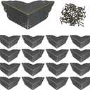 Mcredy 16 Pcs Corner Guards Retro Bronze Furniture Corner Protectors Covers Metal Furniture Edge Protector with Nails for Desk Cabinet Shelf Coffee Table, 2.8"x2.8"x1.2"(LxWxH), Side Length 2.8"