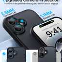 Shockproof for iPhone 16 Case, [Full Camera Protection] [Military-Grade Drop Protection] Protective Anti-Yellow Slim Translucent Matte Skin-Friendly for iPhone 16 Phone Case, Black