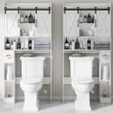 Vabches Over The Toilet Storage Cabinet, Farmhouse Storage Cabinet Over Toilet with Sliding DoorsHome Space-Saving Toilet Rack, for Bathroom, Restroom, Laundry