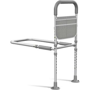 Bed Rails for Elderly Adults Safety: ASTM Approved Adjustable Bed Assist Rail for Seniors with Storage Bag & Non-Slip Handle - Bedside Grab Bar Hold up to 350 Lbs - Fits King Queen Full Twin Medium