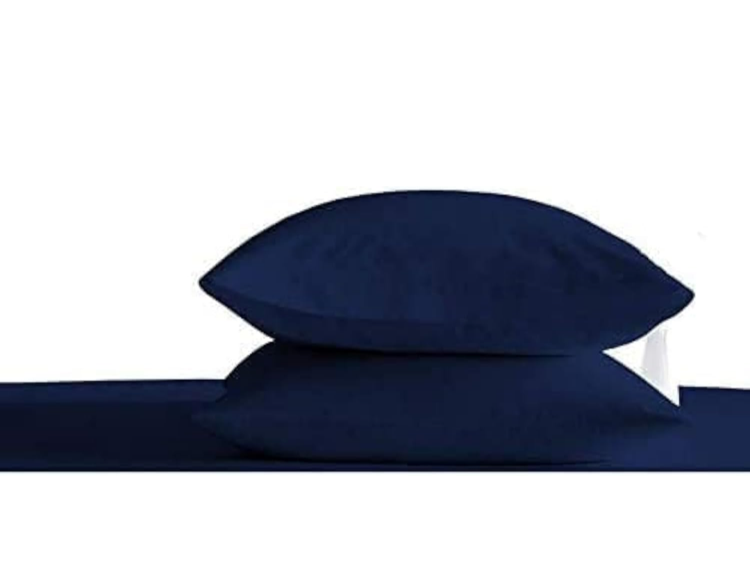 Set of Two Oversized Superhuge Pillow Case - Cover - 100% Egyptian Cotton, 600 Thread Count Sateen, (Size 31 x 40) (31 X 40, Navy Blue)
