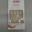 KISS Salon Acrylic Press On Nails, Nail glue included, 'Bareskinned', White, Long Size, Square Shape, Includes 28 Nails, 2g glue, 1 Manicure Stick, 1 Mini File