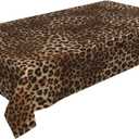 Leopard Rectangle Tablecloths 60x84 Inches Brown Cheetah Leopard Print Decorative Rectangle Tablecloths Modern Washable Reusable Table Covers for Home Kitchen Dining Room,Party