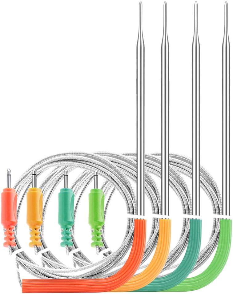 Inkbird WiFi Meat Thermometer 4-Pack Kit with Replacement Colored Probe, Compatible with IBBQ-4T