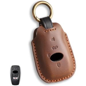 Fits for Subaru Key fob Cover (4 Button Brown)