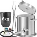 Nelyrho 6KG Hinged Flip Top Propane Melting Furnace Metal Smelting Machine with High Capacity, Melting Aluminum, Silver, and Copper Alloys, Easy-to-Use Foundry Kiln for Beginners and Professionals