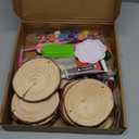 Timburst 30 PCS 3.5"-4" Unfinished Wooden Ornaments for Crafts, Wood Slices, Christmas Crafts, DIY Christmas Ornaments for Kids Crafting Painting Winter New Year Party Hanging Decorations