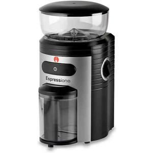 Espressione Professional Conical Burr Coffee Grinder, Black/Silver, 8.5-Oz.