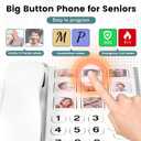 Corded Landline Phones for Seniors - Memory Phone for Dementia/Alzheimers, 9 Big Picture Buttons & One-Click Dialing - Hands-Free Calling, 110dB Loud Ringer - for Visual Hearing & Memory Impairments