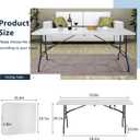 Folding Tables, 6 Foot Folding Table with Handle and Steel Legs, Indoor Outdoor Fold-in-Half Portable Table for Camping, Dining, Party, Picnic, Plastic Table White Folding Table Banquet Tables