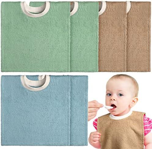 Foaincore 6 Pcs Pullover Baby Bibs Cotton Terry Toddler Absorbent Infant for Feeding and Drooling Towel Bib (Fresh Color)