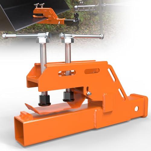 2026 New Upgraded Tractor Hitch (Orange) Clamp on Trailer Hitch Receiver, Tractor Hitch Receiver Non-Slip 2" Ball Mount Adapter Compatible with Kubota Deere Bobcat Attachment Accessories