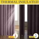 NICETOWN Chaise Mauve Vintage Linen 100% Blackout Curtains for Living Room, Thermal Insulated Curtains 72" Long, Noise Reducing Window Treatment Drapes for Hall Room, 52" Wide Per Panel, Set of 2