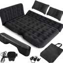 HNXKB SUV Air Mattress Car Camping Bed - Inflatable Thickened and Double Car Air Mattress Bed with Air Pump Portable Foldable Car Air Bed Mattress for Home Car Travel Camping-(Black)