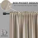 DONREN Cafe Half Curtains 38 Inches Length,Short Blackout Rod Pocket Kitchen Curtains for Small Window, 34" Wide and 38" Long, 2 Panels,Taupe