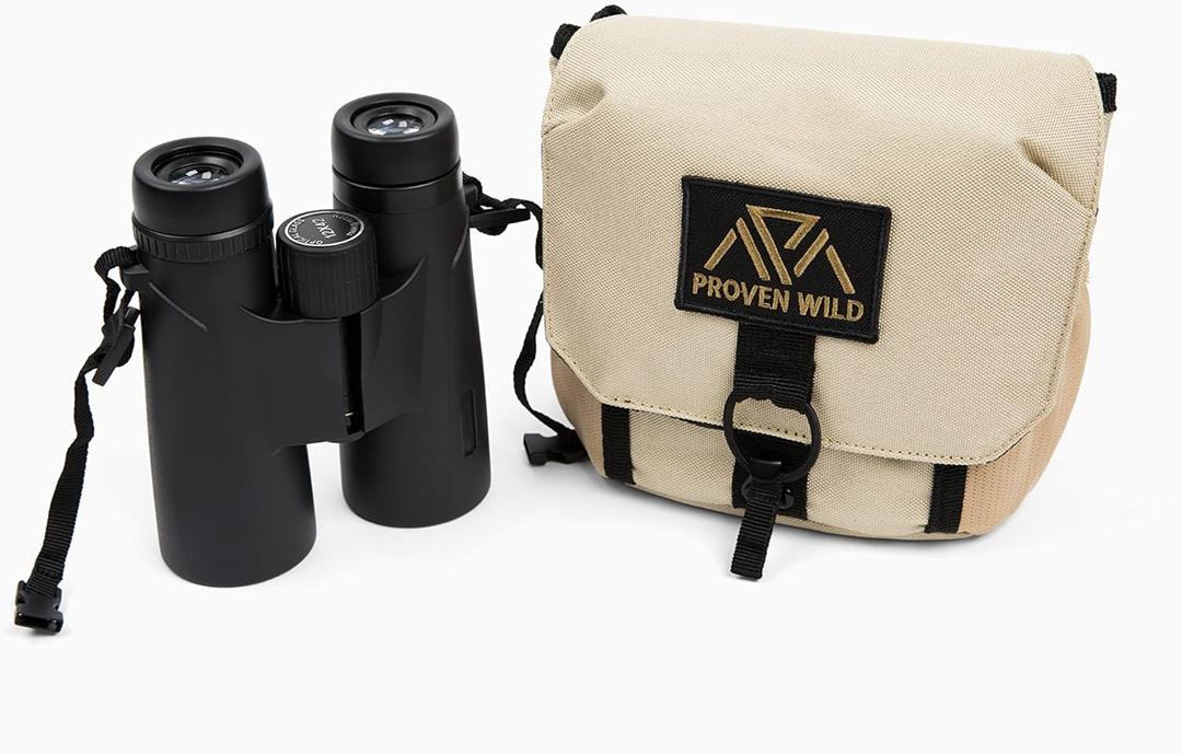 Bino Harness Binocular Harness Chest Pack Made of Waterproof 900D Nylon | Binocular Harness for Hunting Case with Adjustable Shoulder Straps, 2 Mesh Pockets, and Zipper Back Pocket