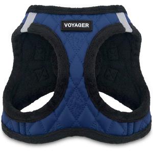 Voyager Step-In Plush Dog Harness  Soft Plush, Step In Vest Harness for Small and Medium Dogs by Best Pet Supplies - Harness (Royal Blue Faux Leather), S (Chest: 14.5 - 16")
