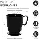 2 x Party Essentials 8-Ounce Hard Plastic Coffee Cups, 10-Count, Black