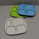 shopwithgreen Bamboo Divided Plates for Kids Adults - Dinnerware Set for Toddlers Kids Children Baby, Toddler Dinner Plates, BPA Free, Stackable, Dishwasher Safe, 9.4 inch, Set of 3