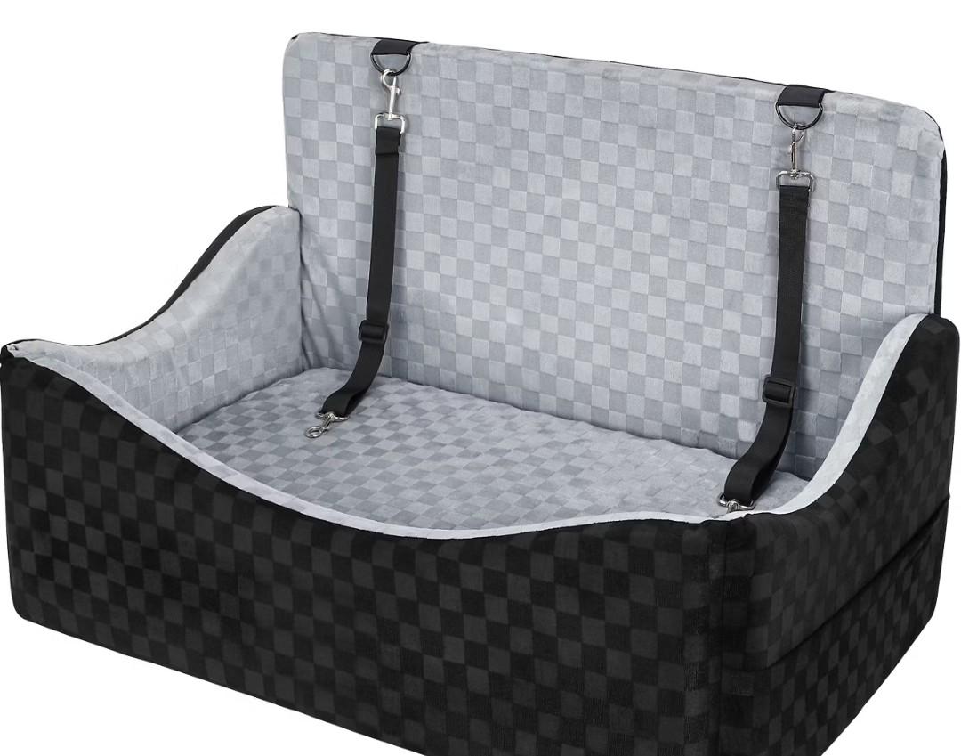 JOEJOY Elevated Dog Car Seat, Memory Foam Pet Booster Seat with Detachable Washable Cover, Portable Travel-Safe Bed for Cars