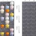 2 x Fixwal Hat Organizer Racks for Baseball Caps, 27 Pocket Pocket Over the Door Hat Organizer with 3 Hooks, Hat Storage to Protect and Display, Gray